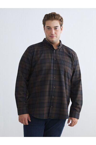 LC Waikiki LCWAIKIKI Classic Regular Fit Long Sleeve Plaid Gabardine Men's Shirt