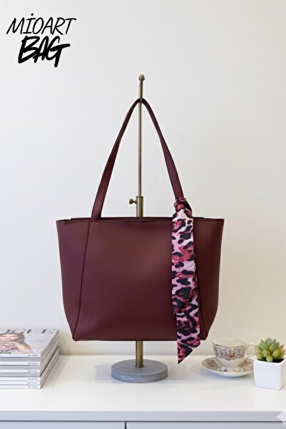 MioArt Geantă de umăr de damă cu detaliu eșarfă