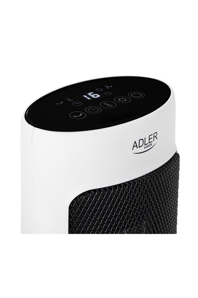 adler ADLER ceramic fan heater, 2000W, LED Touch, Thermostat 15–40°C, Oscillation 50°, Timer, 2-year warranty