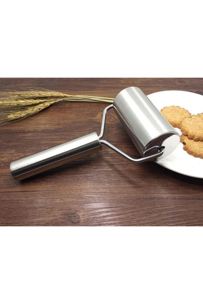 ALMUFARREJ نشابة عجين من الفولاذ المقاوم للصدأ - أسطوانة عجين معدنية مضادة للصدأ