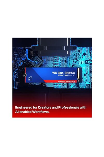 WD Blue SN5100 500GB NVMe SSD PCLe 4.0 Okuma 6600MS - Yazma 5600MS M.2 Ssd