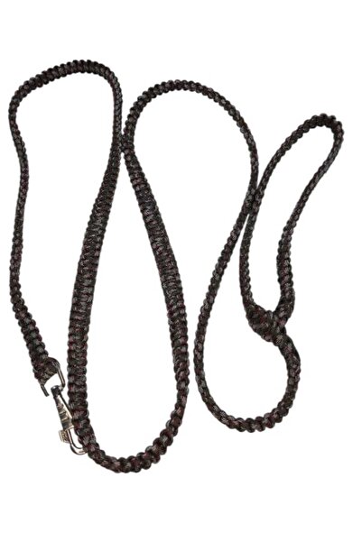 moonparacord Dog Walking Leash, Military Green with Red and White Stripes, 200 cm