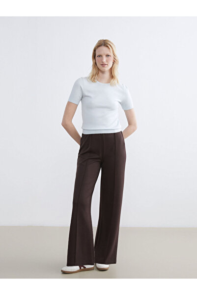 LC Waikiki Jogging Bottoms with Elastic Waist and Wide Leg for Women