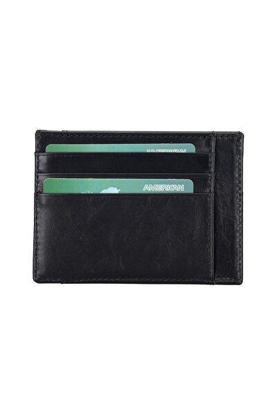 AbbasShop Leather Card Holder Blwl018 Rst1 Black
