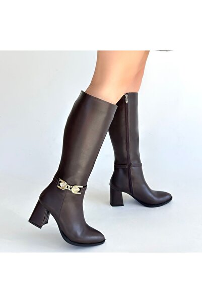 BESKAR Mooni Brown Leather Heeled Boots