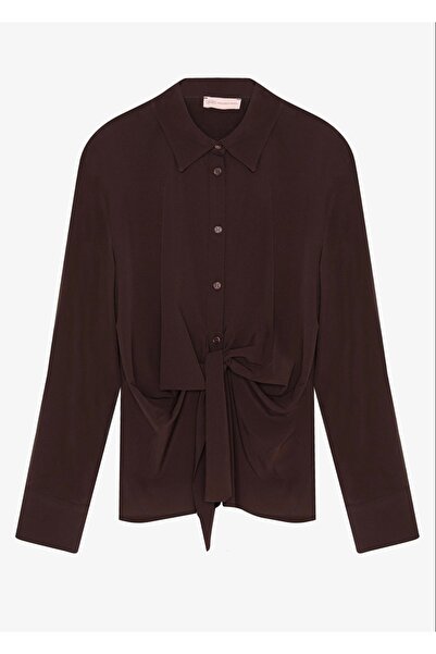 dilber fashion Buttoned Tie-Up Cotton Shirt