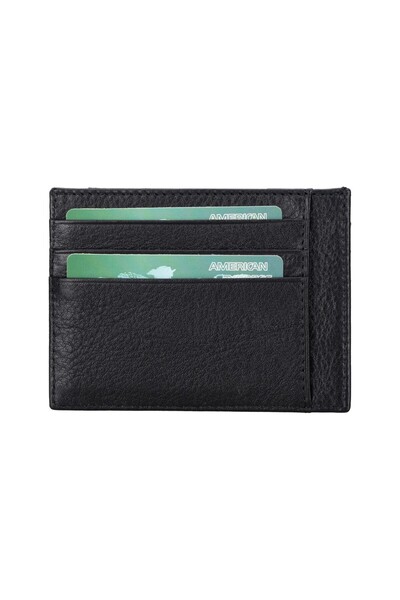 AbbasShop Leather Card Holder Blwl018 Guti Black