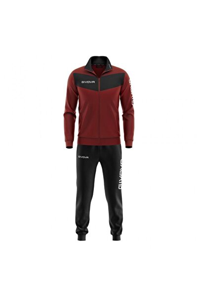 Givova Visa Tracksuit, Burgundy/Black, 2XL