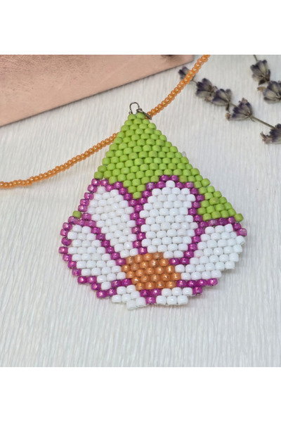 Handmade Pandantiv Gerbera Alb