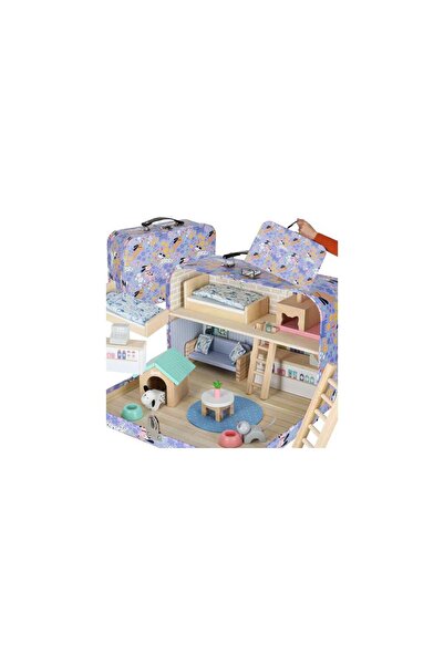 Three top online Casă de păpuși într-o valiză - Hotel pentru animale de companie cu mobilier și figurine din lemn