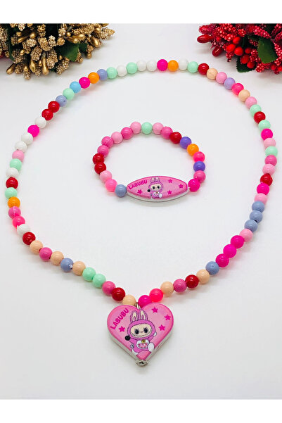 İnDerin Children's Labubu Necklace Bracelet Set