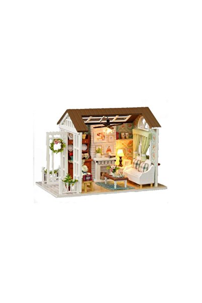 Three top online Dollhouse wooden living room model to assemble LED 8008-A