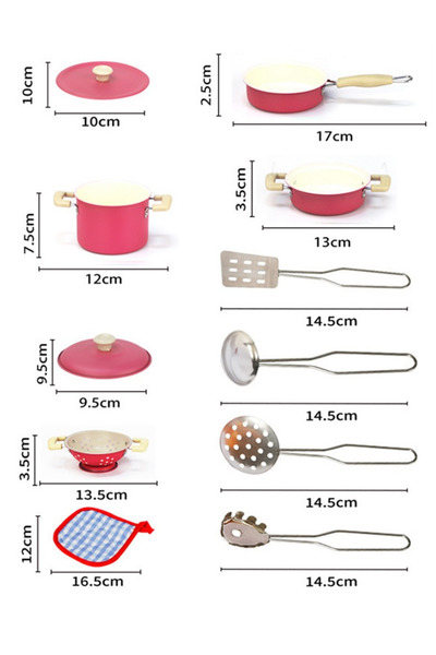 HOBBY HOUSE Toy Educational 11 Piece Colorful Enamel Pot and Pan Set