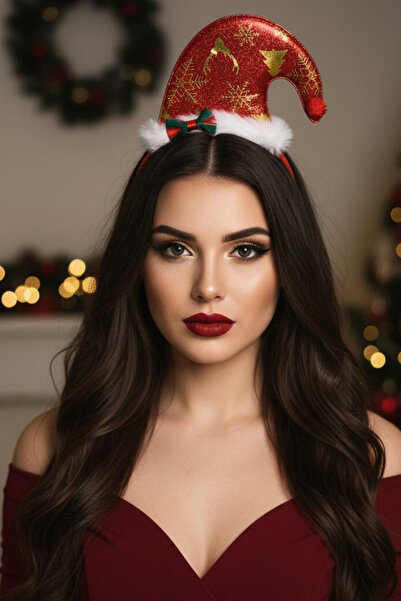 Jaida Moda Γυναικείο Χριστουγεννιάτικο Καπέλο Χριστουγεννιάτικο στέμμα με φιγούρα και φιόγκο