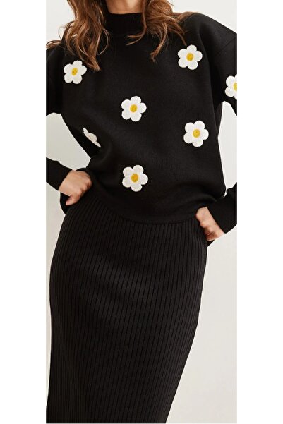 Esperar Γυναικείο Σετ Πλεκτό Φόρεμα με Τοπ Πουλόβερ και Κάτω Μέρος με Τιράντες