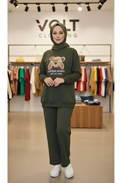 VOLT CLOTHİNG Teddy Bear Printed Double Set