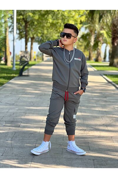 inebolu kids طقم رياضي للأولاد الصغار مكون من جيب جانبي كبير قطع مزود بسحاب ل...