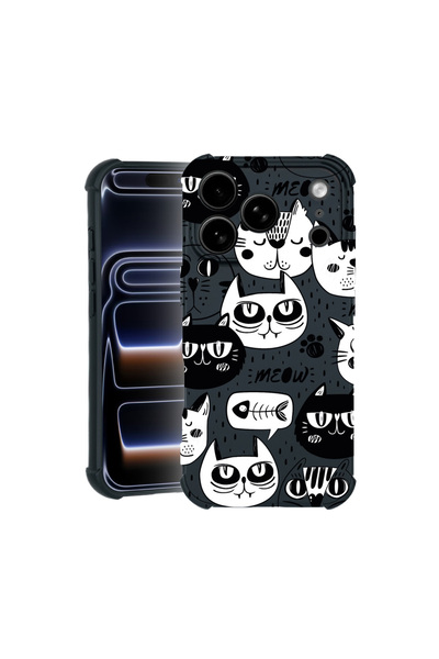 bestcase Carcasă Pro Shock pentru Apple iPhone 17 Pro, cu design Cool Cats, 3...