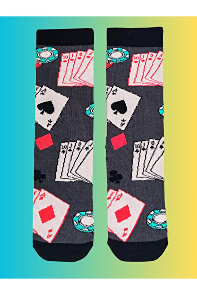 Shuttle Park Special Series Happy Colorful Poker Card Pattern Socks Fun Comfortable Stylish Design Style Socks
