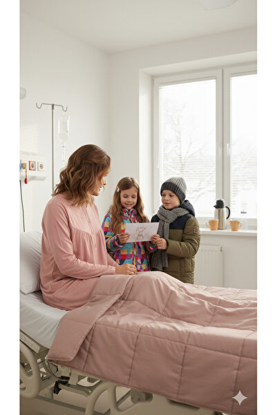 5.MEVSİM Long Sleeve Plain Mother's Nightgown