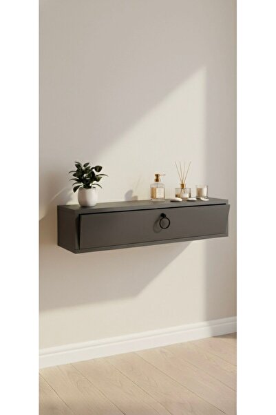 GKM HOME 60 cm ANTRASİT Kapaklı Dresuar Salon Antre Hol Oturma Odası Askıda K...