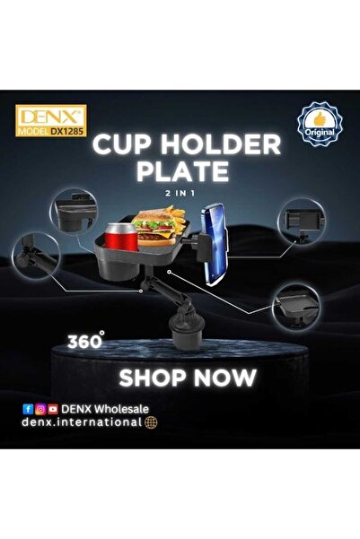 Denx Car food carrier and food tray with 2-in-1 phone holder from