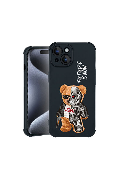 bestcase Carcasă Pro Shock pentru Apple iPhone 15, cu design jumătate robot j...
