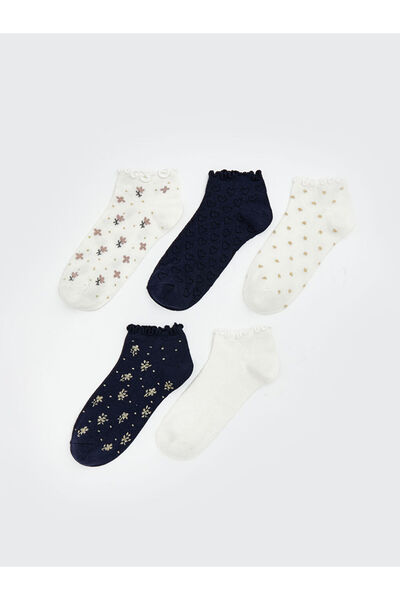 LC Waikiki Sparkling Choices Embroidered Women's Booties Socks 5-Piece from S...