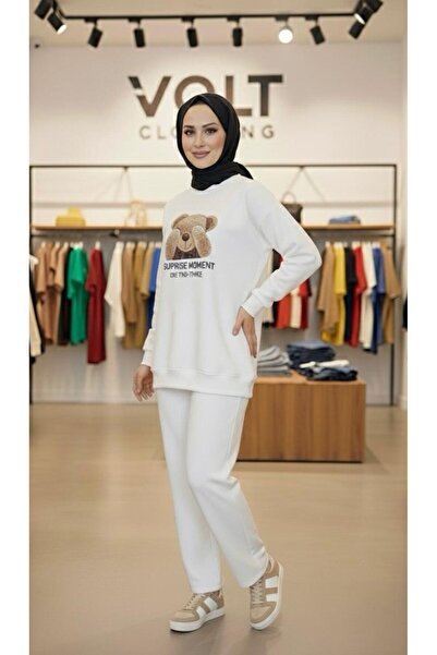 VOLT CLOTHİNG Teddy Bear Printed Double Set
