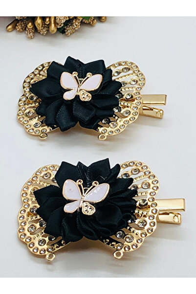 İnDerin Cataramă model fluture din metal cu detaliu panglică auriu foarte elegant, 7 cm