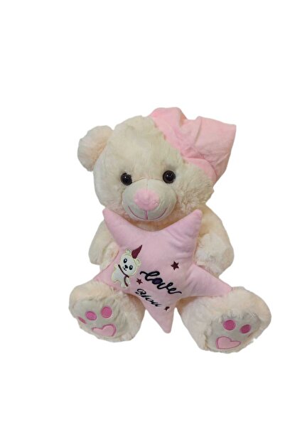 HALLEY TOYS Peluş Yıldız Yastıklı Sevimli Peluş Ayıcık 35 Cm
