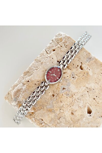 Vesce Atelier Turias Burgundy Silver Watch