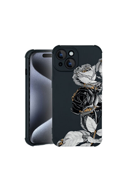 bestcase Θήκη Pro Shock για Apple iPhone 15, cu Design Black Rose, 3100031 AS...