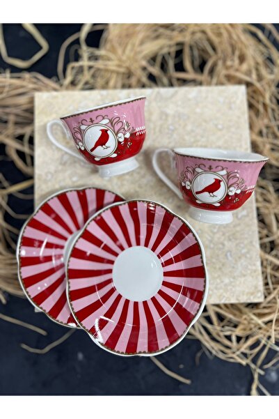Ulus Home Festival Bird 2-Person Porcelain Coffee Cup Set