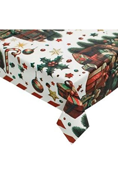 OEMN Plastic Tablecloth with Christmas Tree & Gifts Design 180 x 120 cm