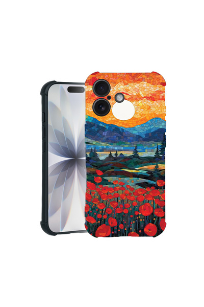 bestcase Carcasă Pro Shock pentru Apple iPhone 15 Pro, cu design Poppies în a...