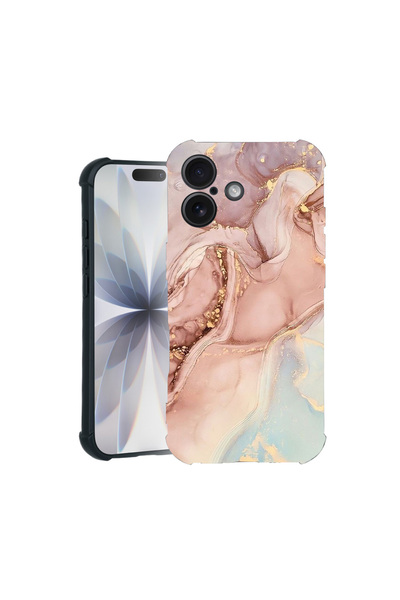 bestcase Carcasă Pro Shock pentru Apple iPhone 14 Pro Max, cu design roz marm...