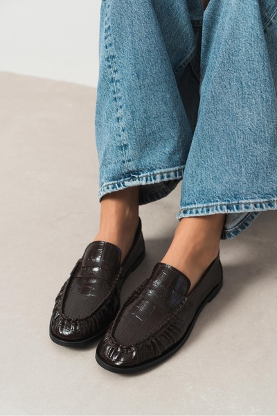 NİŞANTAŞI SHOES Aries Brown Patterned Buckle Detailed Flat Sole Loafer Women's Shoes