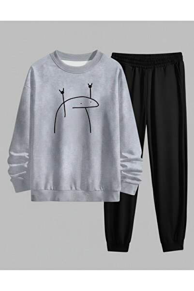 LORVEX Swea pentru copii tricou - Set de trening cu gât rotund ROCK LINE impr...