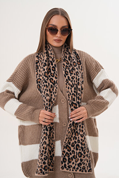 Ritagarcia Luxury Soft Textured Leopard Scarf Beanie Set | Quality Knitwear Combination