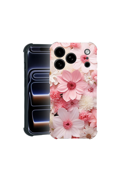 bestcase Carcasă Pro Shock pentru Apple iPhone 17 Pro, cu design roz și alb m...