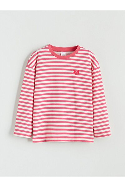 LC Waikiki Κοριτσίστικο μπλουζάκι LCW Kids Crew Neck ριγέ