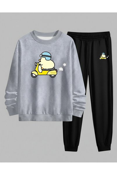 LORVEX Sweatshirt - Tracksuit Kids Set Crew Neck Motor Riding Chicken Ba Prin...