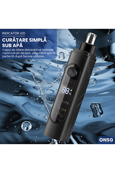 Sunix Mini Electric Nose and Ear Trimmer, 360 Rotating Head, Type-C Rechargeable, Stainless Steel Blade