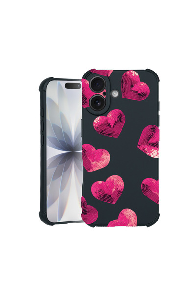 bestcase Carcasă Pro Shock pentru Apple iPhone 16, cu design în formă de inim...