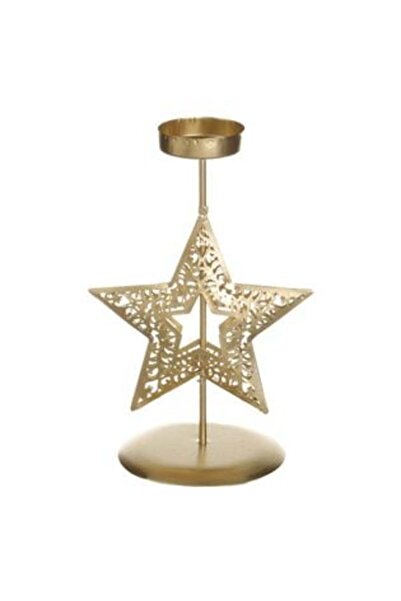 OEMN Decorative Christmas Candle Holder Metallic Gold with Snowflake Pattern ...