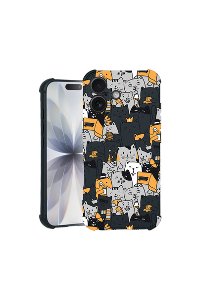 bestcase Carcasă Pro Shock pentru Apple iPhone 16, cu design cu model de pisi...