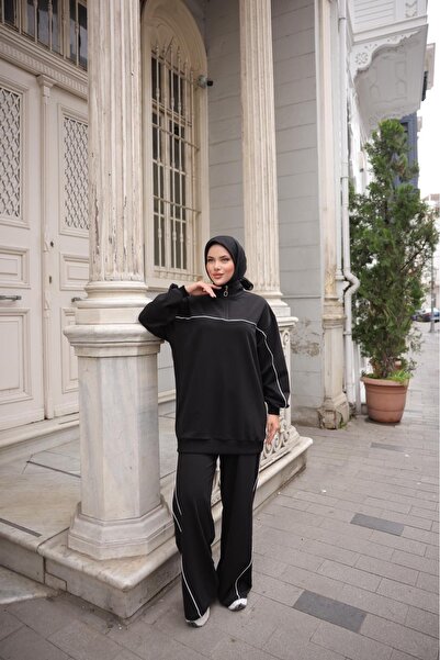 Ryzi Moda Γυναικείο Σετ Αθλητική Φόρμα Hijab με γιακά με φερμουάρ