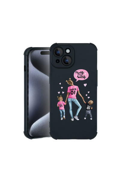bestcase Θήκη Pro Shock για Apple iPhone 15, cu Design Mom Life Boy And Girl,...