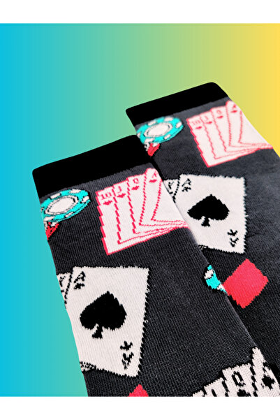 Shuttle Park Special Series Happy Colorful Poker Card Pattern Socks Fun Comfortable Stylish Design Style Socks